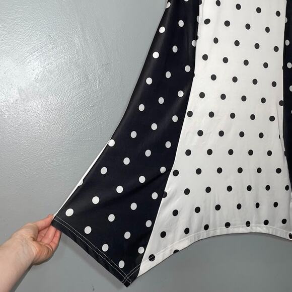 Lily by Firmiana Tunic Top Plus Size 4XL Black White Polka Dot Stretch Easy Care - Picture 4 of 11